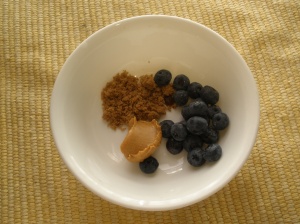 Blueberries, brown sugar, and peanut butter